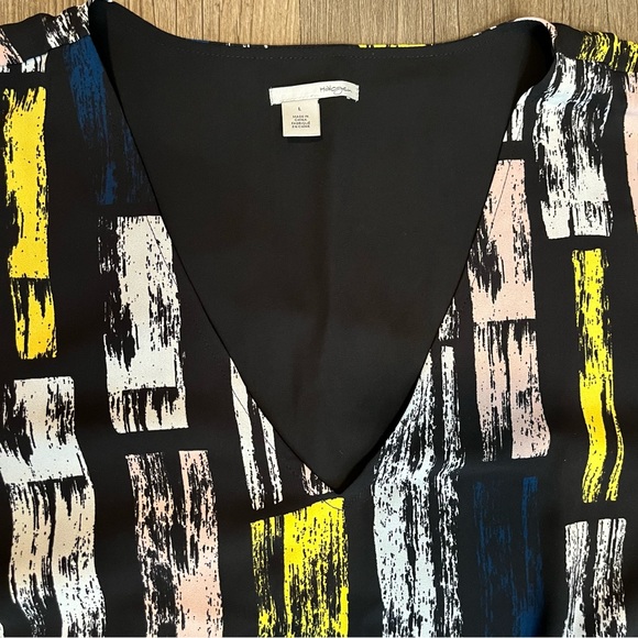 Halogen Multicolor Sleeveless Lined V neck  Tank Blouse size L - Picture 4 of 5